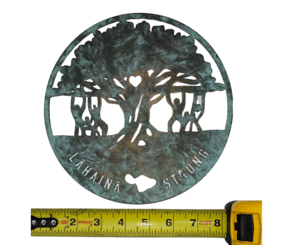 Lahaina strong banyan tree metal art measurement